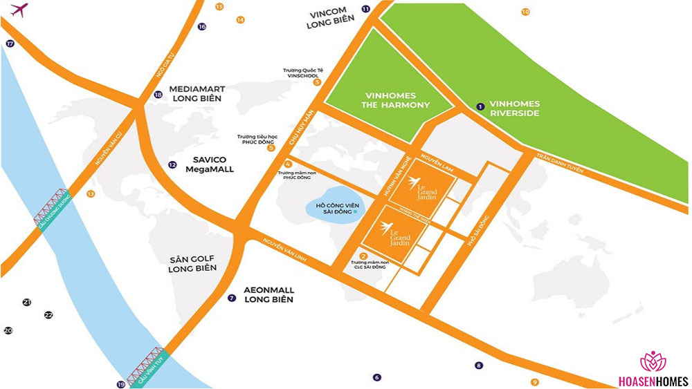 Vị trí dự án chung cư Le Grand Jardin
